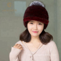 Super macio inverno real fox fur chapéu de lã australiano